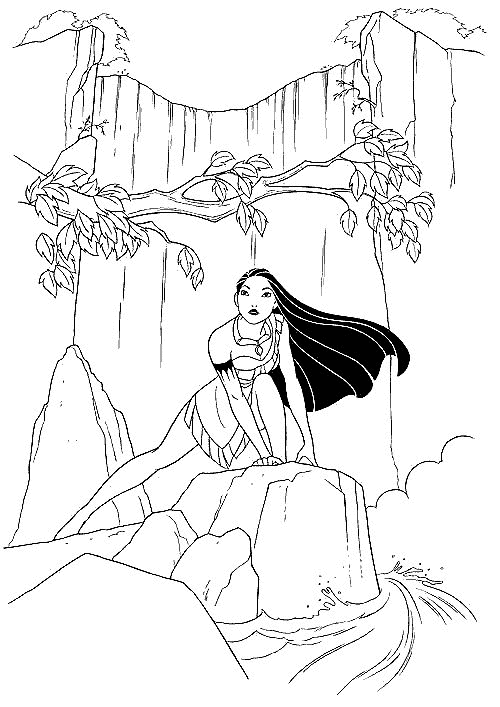 Plansa de colorat cu Pocahontas 40 35
